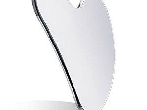 Nuanchu Stainless Steel Gua Sha Facial Tools Guasha Tool for Face Metal Gua Sha Tighten Skin Heart Massage Guasha Beauty Tool for Body Eyes Neck Massager with Travel Pouch (Silver