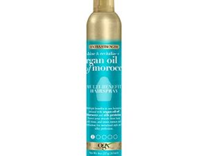 OGX Revitalize + Argan Shine Extra Strength Multi-Benefit Heat Protection Hairspray with Argan Oil & Silk Proteins