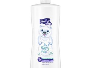 Suave Kids 3-in-1 Shampoo Conditioner Body Wash Purely Fun 4 Count Makes Bath Time Quick and Easy
