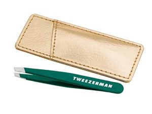 Tweezerman Emerald Shimmer Mini Slant Tweezer with Case