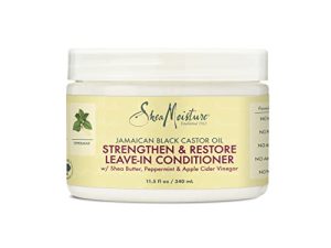 SheaMoisture Jamaican Black Castor Oil Leave In Conditioner For Damaged Hair 100% Pure Jamaican Black Castor Oil To Soften And Detangle Hair 11.5oz