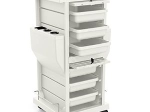 TASALON Ultimate Salon Trolley Cart for Salon Station Space Saving Salon Rolling Cart for Extra Storage Hair Salon Beauty Cart New upgrade Lockable 6 Trays 2 Tray Holders Multipurpose Tool Cart -White