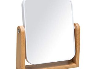 YEAKE Vanity Makeup Mirror with Natural Bamboo Stand