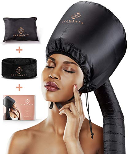 Eleganty Soft Bonnet Hood Hairdryer Attachment with Headband that Reduces Heat Around Ears and Neck to Enjoy Long Sessions - Used for Hair Styling Eleganty Soft Bonnet Hood Hairdryer Attachment with Headband that Reduces Heat Around Ears and Neck to Enjoy Long Sessions - Used for Hair Styling