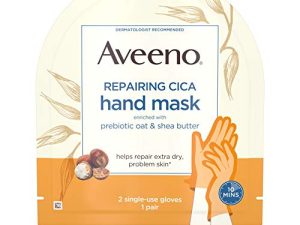 Aveeno Repairing CICA Hand Mask with Prebiotic Oat and Shea Butter for Extra Dry Skin