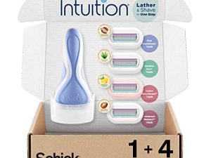 Schick Intuition Razors for Women Variety Pack with 1 Razor Handle & 4 Intuition Razor Blades Refill | Shaving Kit Women
