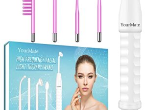 YourMate PhotoTherapy Device High Frequency Facial Wand Machine with Argon Tubes for Face Chin Neck Hair