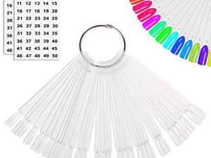 JASSINS 50 Pcs Nail Swatch Sticks with Ring
