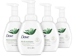 Dove Nourishing Foaming Hand Wash For Clean and Softer Hands Aloe and Eucalyptus Cleanser That Washes Away Dirt and Germs 10.1 oz 4 Count