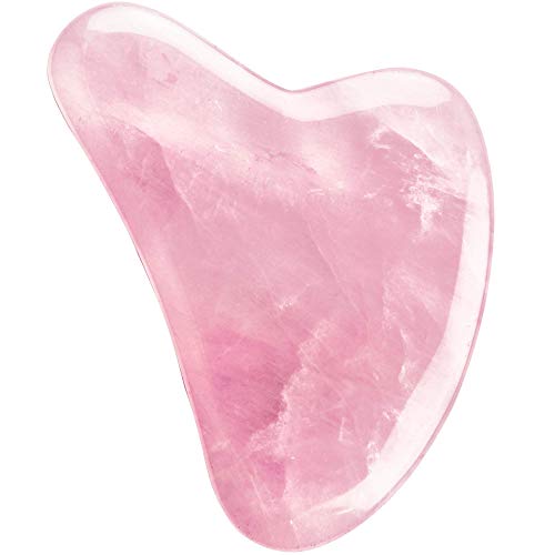 Gua Sha Massage Tool for Scraping Facial and Body Skin Massage Made of Rose Quartz Stone for Acupressure Scrapper Gua Sha Facial Tools Gua Sha Massage Tool for Scraping Facial and Body Skin Massage Made of Rose Quartz Stone for Acupressure Scrapper Gua Sha Facial Tools