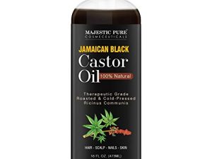 MAJESTIC PURE Jamaican Black Castor Oil for Hair Growth & Natural Skin Care - Roasted & Cold-Pressed - Massage