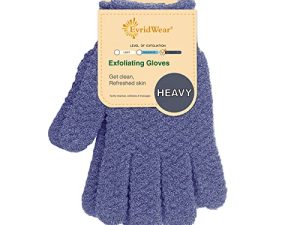 Evridwear Exfoliating Dual Texture Bath Gloves for Shower