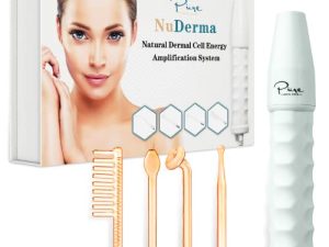 NuDerma Portable Handheld High Frequency Skin Therapy Wand Machine w/Neon – Anti-Aging - Skin Tightening - Wrinkle Reducing - Dark Circles – Blemish Control - Hair & Scalp Stimulator