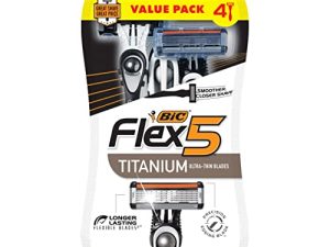 BIC Flex 5 Titanium 5-Blade Disposable Razor for Men