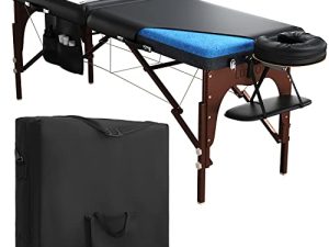 Luxton Home Premium Memory Foam Massage Table with Rolling Carrying Travel Case