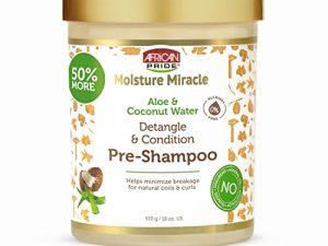 African Pride Moisture Miracle Aloe & Coconut Water Pre-Shampoo - Helps Minimize Hair Breakage for Natural Coils & Curls