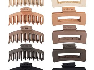 10 Pcs Large Hair Claw Clips 4.3" Non-slip Big Matte Banana Hair Claw Clips for Women Girls