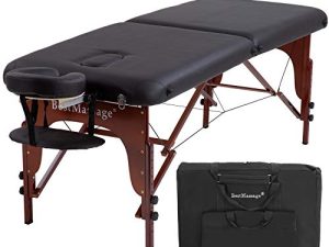 Massage Table Portable Spa Bed Salon Bed Hight Adjustable Massage Table 2 Folding Massage Bed Spa Bed Facial Cradle Salon Bed Deluxe Backpack Reiki Table W/Carry Case (73 inches long-2-inch Sponge)