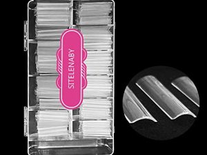No C Curve XXL Square Nail Tips-Clear Acrylic Nails Square Shape Nail Tips SITELENABY 500 pcs Flattened Half Cover False Nails for Nail Salons and DIY French ABS Nail Art Tips (xxl Long Sqare No c curve)