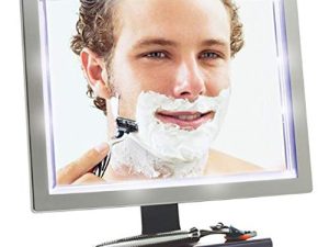 ToiletTree Products Deluxe LED Fogless Shower Mirror with Squeegee (Shower Mirror)