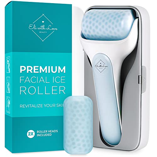 Ice Roller for Face by Eli with Love – Premium Facial Ice Roller with Carry Case and 2X Rollers for Long Lasting Cold - Eye Roller for Puffy Eyes & Cold Massage for Migraines and Dark Circles Ice Roller for Face by Eli with Love – Premium Facial Ice Roller with Carry Case and 2X Rollers for Long Lasting Cold - Eye Roller for Puffy Eyes & Cold Massage for Migraines and Dark Circles