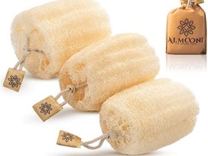 Natural Real Egyptian Shower Loofah Sponge Body Scrubber That Will Get You Clean and Not Just Spread Soap 3 Count(1 Pack)