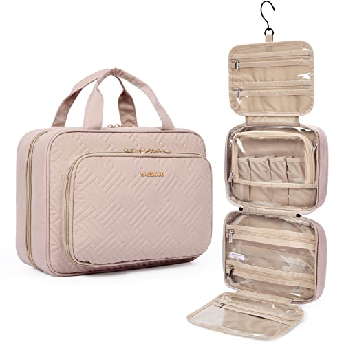 BAGSMART Toiletry Bag Hanging Travel Makeup Organizer with TSA Approved Transparent Cosmetic Bag Makeup Bag for Full Sized Toiletries BAGSMART Toiletry Bag Hanging Travel Makeup Organizer with TSA Approved Transparent Cosmetic Bag Makeup Bag for Full Sized Toiletries