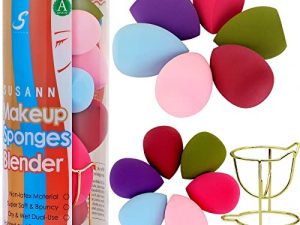 Makeup Sponge Blender Beauty Sponge Set 12pcs and Beauty Foundation Sponge Blender Holder 1PCS