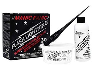 MANIC PANIC Flash Lightning Hair Bleach Kit - 30 Volume Developer + Bleach Powder for Hair Lightening + Lifting up to Five Levels - Vegan And Cruelty Free