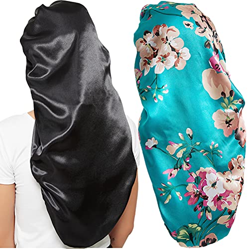 2 Pcs Hair Bonnets for Women Satin 2 Pcs Hair Bonnets for Women Satin