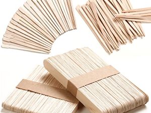 Wooden Wax Sticks - HOOMBOOM 300 Pcs Waxing Sticks - 4 Style Assorted Wooden Wax Sticks - For Body Legs Face Eyebrow Waxing Applicator Spatulas for Hair Removal or Wood Craft Sticks