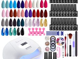 27 Colors Gel Nail Polish Kit with U V Light