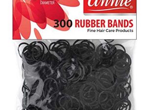 Annie 300 Rubber Bands Small One Size 1/2' Black