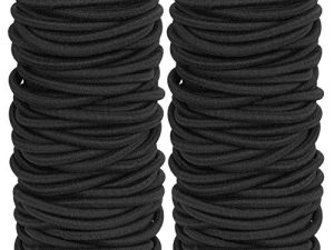 120 Pieces Black Hair Ties for Thick and Curly Hair Ponytail Holders Hair Elastic Band for Women or Men(4mm)