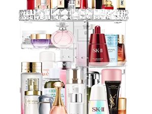 MISERWE Makeup Organizer 360 Degree Rotation 7 Layers Adjustable Storage Different Kinds of Cosmetics Multi-Function Large Capacity Makeup Storage Organizer Great for Bathroom Dresser Vanity