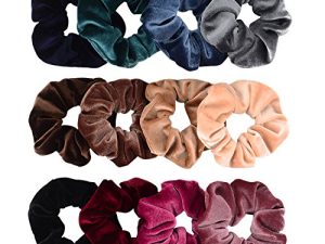 Whaline 12 Pack Hair Scrunchies Premium Velvet Scrunchy Elastic Hair Bands for Girls