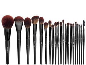 Jessup Makeup Brushes Set Premium Synthetic Powder Foundation Highlight Concealer Eyeshadow Blending Eyebrow Liner Spoolie Brush Set Black 21pcs T271