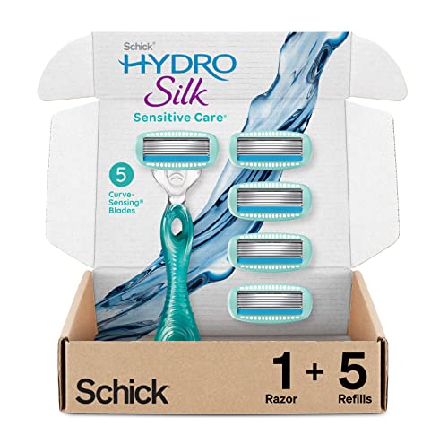 Schick Hydro Silk Sensitive Skin Razor for Women With 5 Moisturizing Razor Blade Refills Schick Hydro Silk Sensitive Skin Razor for Women With 5 Moisturizing Razor Blade Refills