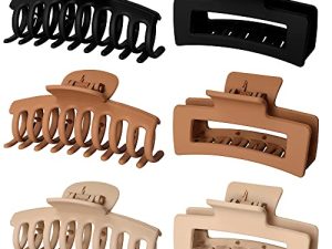 Vsiopy 6pcs 3.5 Inch Medium Large Claw Clips For Thick Hair
