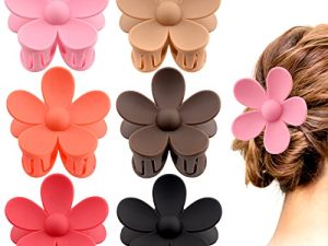 6 Pack 3 Inch Flower Claw Clips