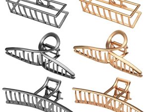 6 Pack Large Metal Hair Claw Clips