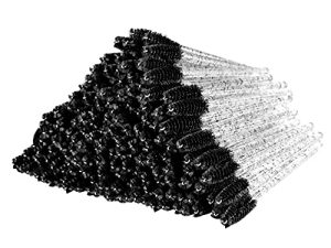 300 Pcs Disposable Crystal Mascara Wand Eyelash Brush Applicator Eyebrow Brush for EyeLash Extension Supplies (Black)